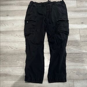 Hollister Men's Black Cargo Pants with Utility Pockets